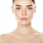Woman with Beautiful Face Symmetry and Bone Structure for Facial Aesthetics Golden Ratio